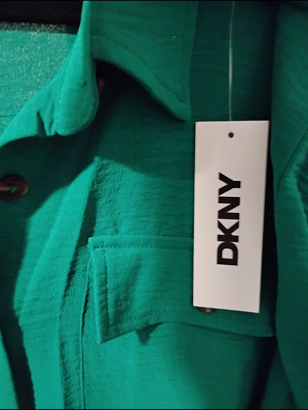 DKNY Midi Green Women’s Long Sleeve Drop Waist Belted Dress Size 14 MSRP $129 - Picture 6 of 9
